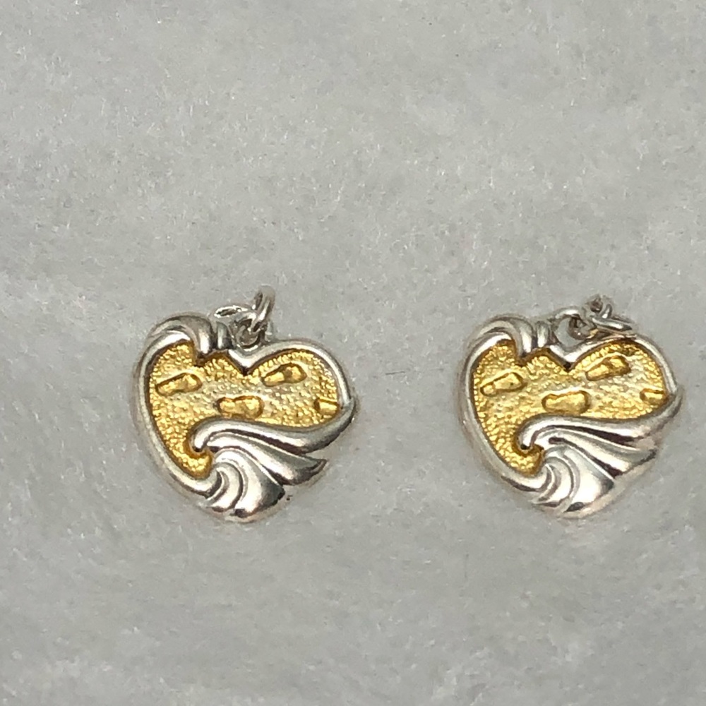 Lot Of 2 Charms GORHAM 925 Sterling Silver Heart